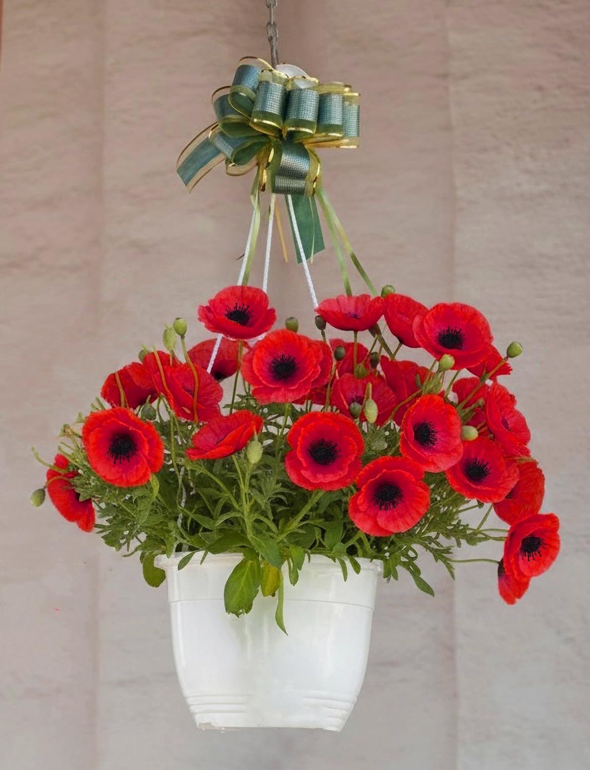 12 PCS 11" Artificial Anemone Flowers, PU Real Touch Fake Flowers for Wedding Memorial Day Table Centerpiece Home Kitchen - Red - Image 4