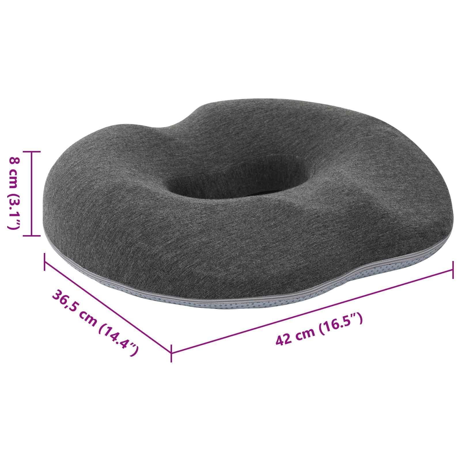 Cuscino per seduta grigio scuro in memory foam 42 x 36,5 x 8 cm imbottitura morbida ergonomico sfoderabile e lavabile per sedia poltrona cucina ufficio interno comfort postura