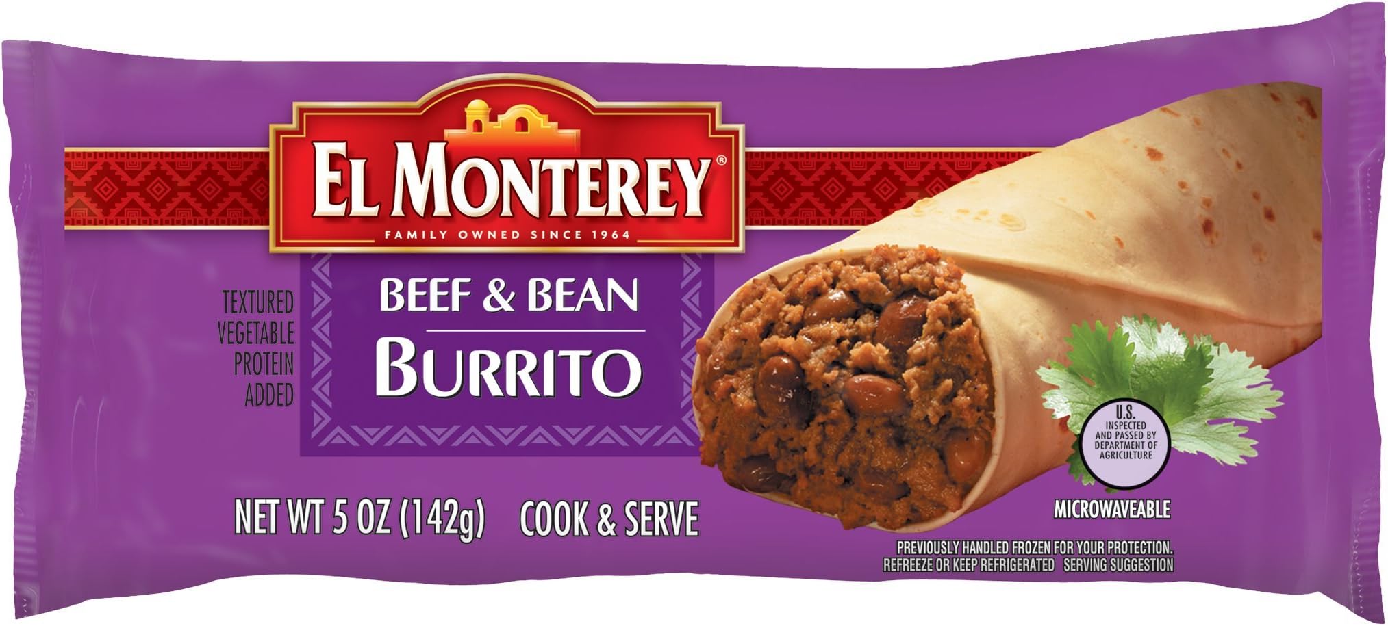 Ruiz El Monterey Beef and Bean Burrito, 5 Ounce -- 24 per case.