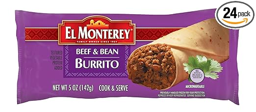 Ruiz El Monterey Beef and Bean Burrito, 5 Ounce -- 24 per case.