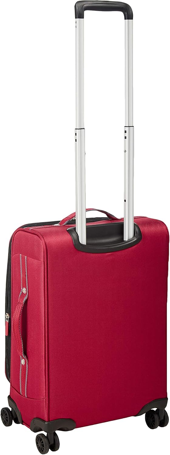 review Calvin Klein Flare Softside Spinner Luggage, Grey/Red, 21 Inch