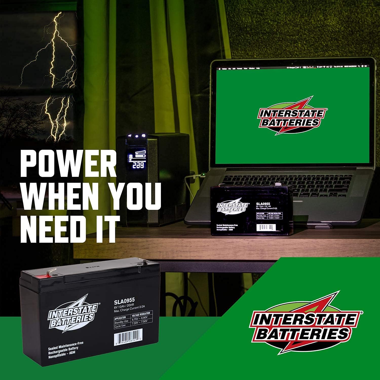 Interstate Batteries Power Patrol 6V 7Ah Battery (SLA0925) Sealed Lead Acid Rechargeable SLA AGM (F1 Terminal) Electric Fences, UPS Backup Systems, Solar Power : Health & Household
