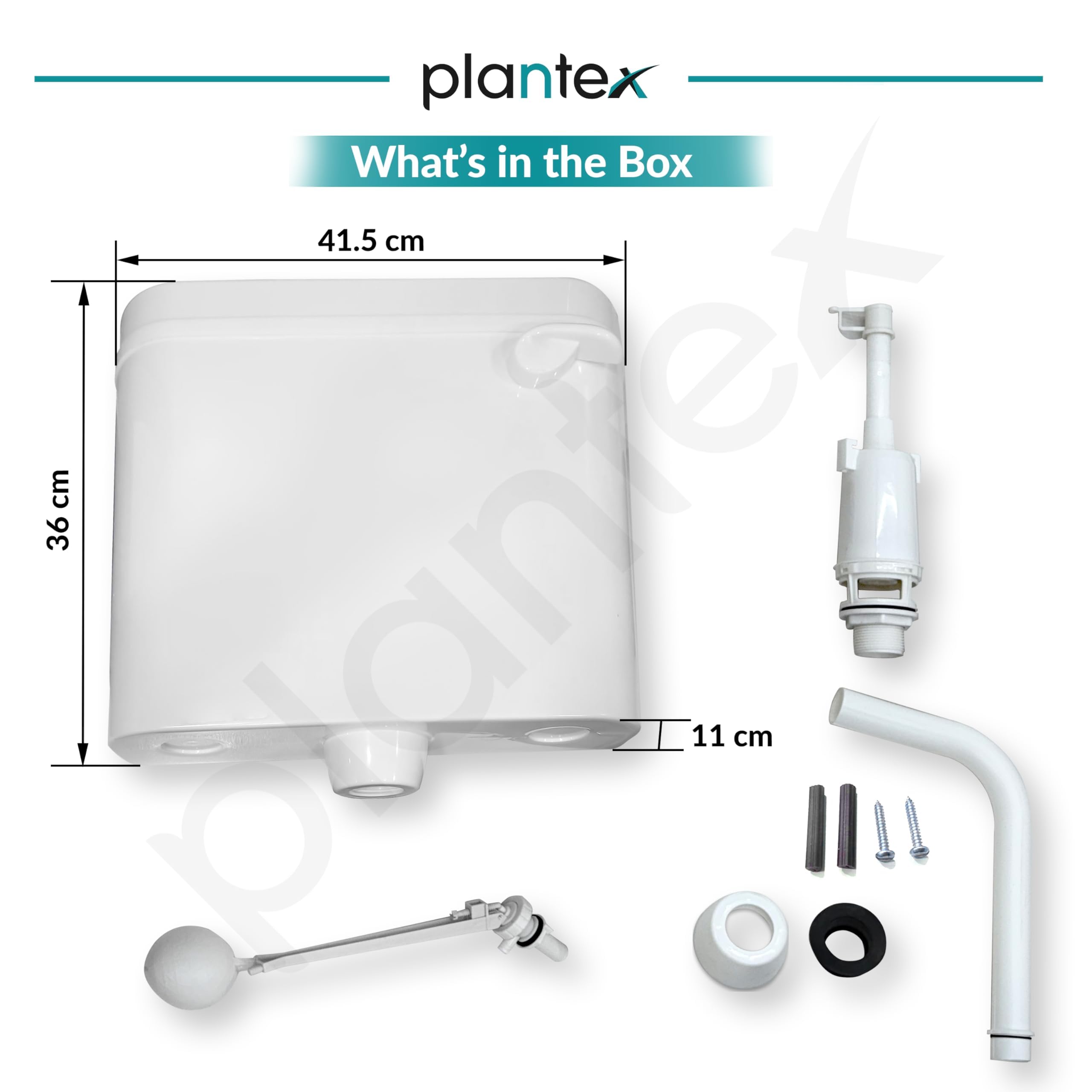 Plantex Flush Tank for Toilet/Single Flushing Cistern for Bathroom with 10 Ltr Water Capacity/Polypropylene Toilet Flush Tank - Pack of 1 (Classic, White) 2