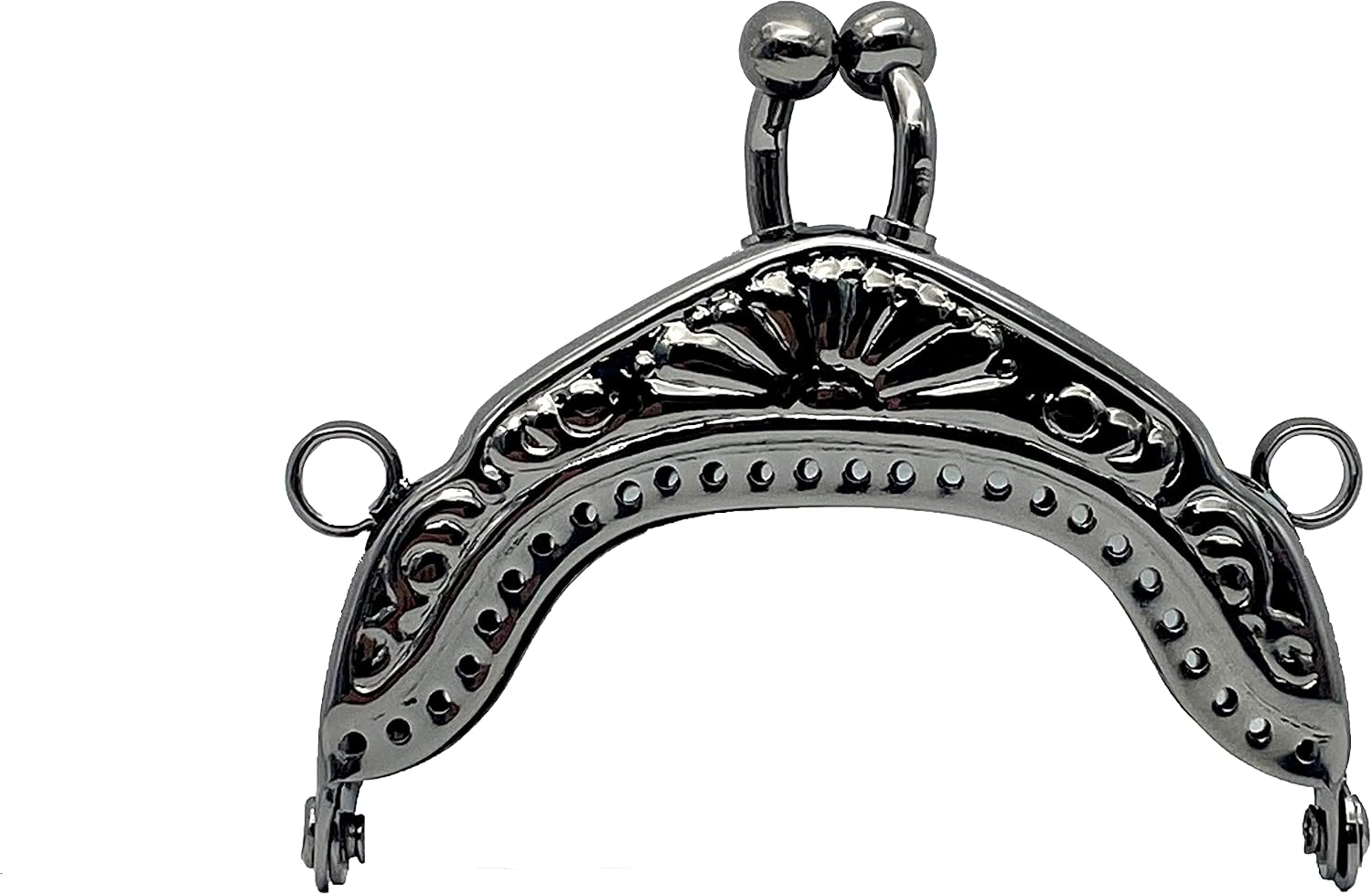 3dancraftit Iron Sew on Kiss Clasp Lock Coin Purse Pouch Bag Clutch Frame for Purse Bag Making 2" x 1 3/16" / 5cm x 3cm Gunmetal B6