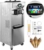 VEVOR 2200W Commercial Soft Ice Cream Machine 3 Flavors 5.3 to 7.4Gallon per Hour PreCooling at Night Auto Clean LCD Panel for Restaurants Snack Bar, Sliver
