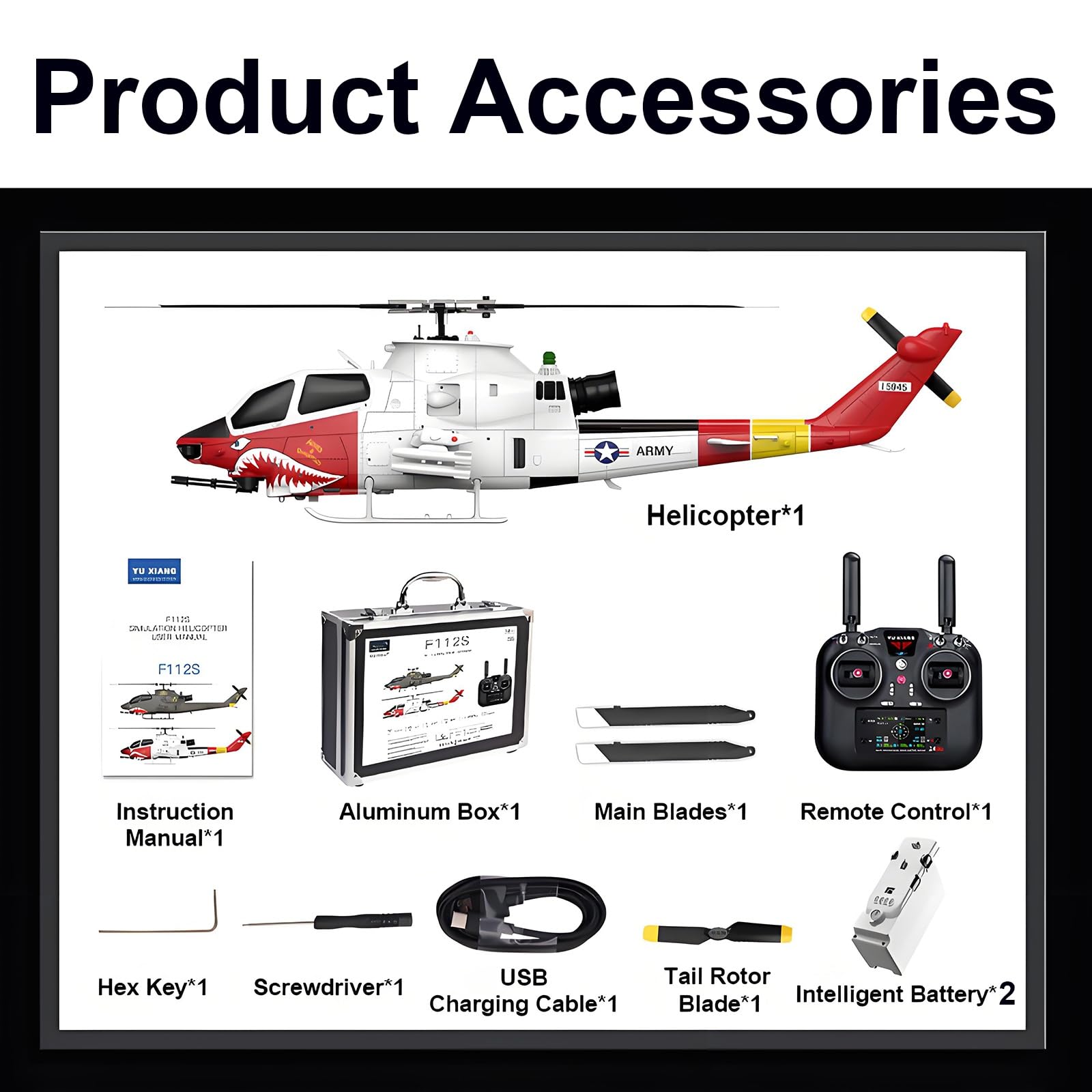 Elicottero radiocomandato elettrico brushless Flying Wolf GPS con volo di oltre 15 minuti doppia batteria custodia per il trasporto adatto ad adulti e principianti(White)