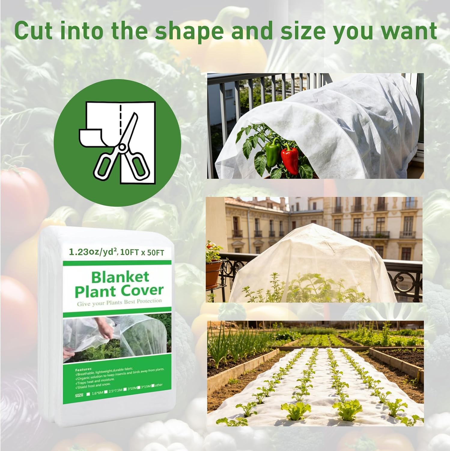 2 Pack Plant Covers Freeze & Sun Protection,10ft x 33ft Frost Cloth Plant Cover Blanket for Outdoor Plants Winter or Floating Row Covers Freeze Protection Garden Covers for Vegetables Insect