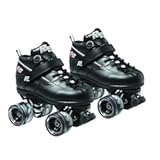 Sure Grip Rock GT50 Black Stylish Indoor Roller Skates for Men & Women Featuring Nylon Composite with 62mm Swirl Wheels and ABEC-5 Bearings