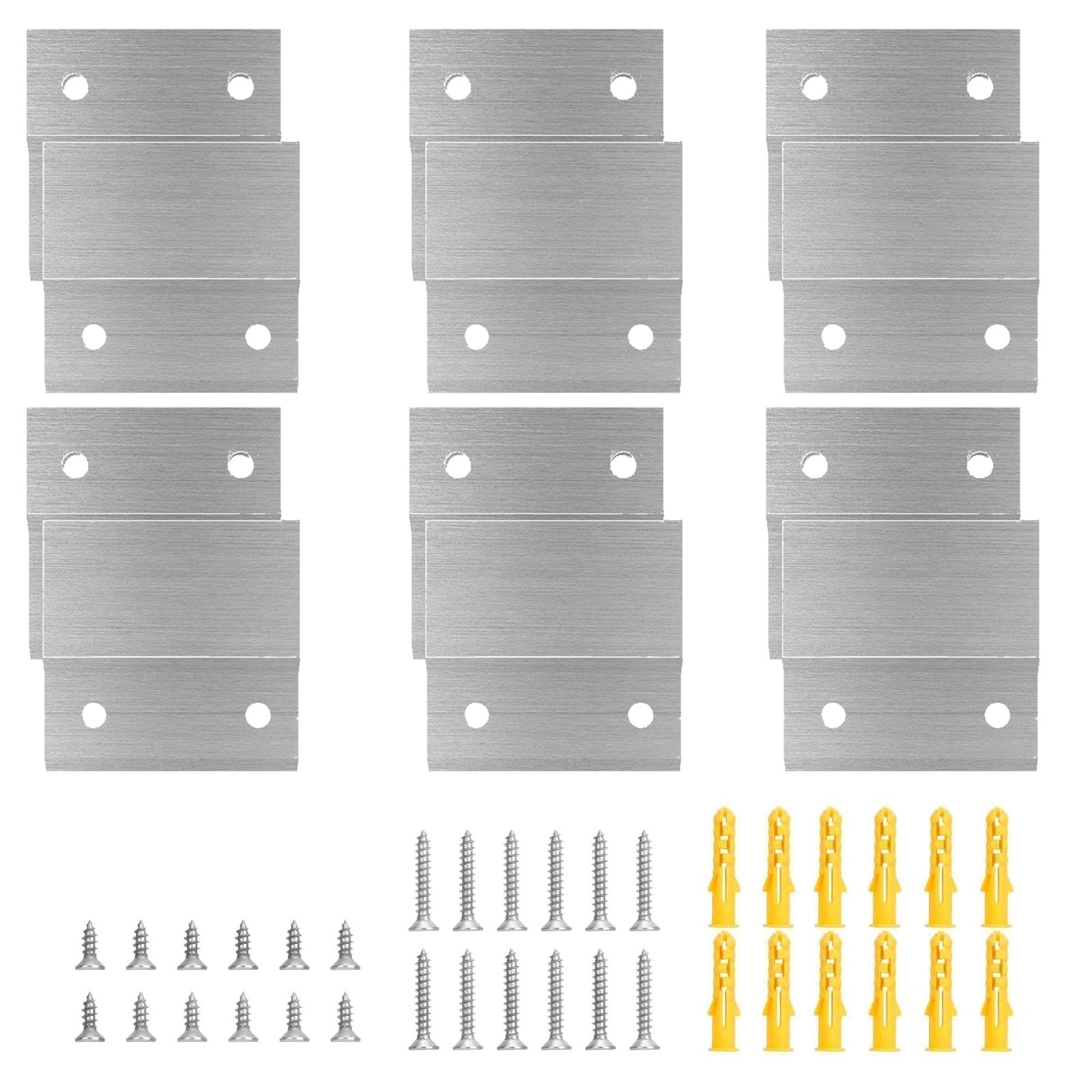 Interlocking Bar Bracket 6 Pairs French Cleat Picture Hanger, Z Bar Interlocking Wall Mounting ...
