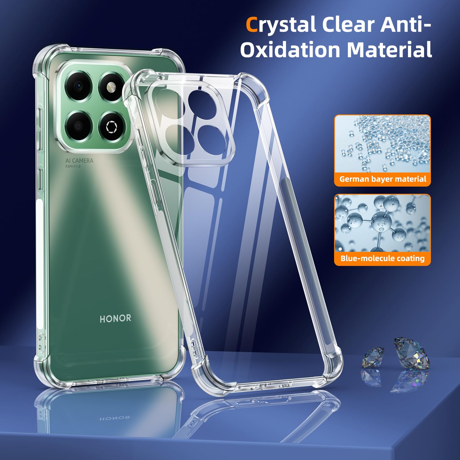 Coque Brillante Étui Honor X6B Avec Verre Trempé Inclus - Protection Antichoc, Design Slim, Couleur Vert - 3
