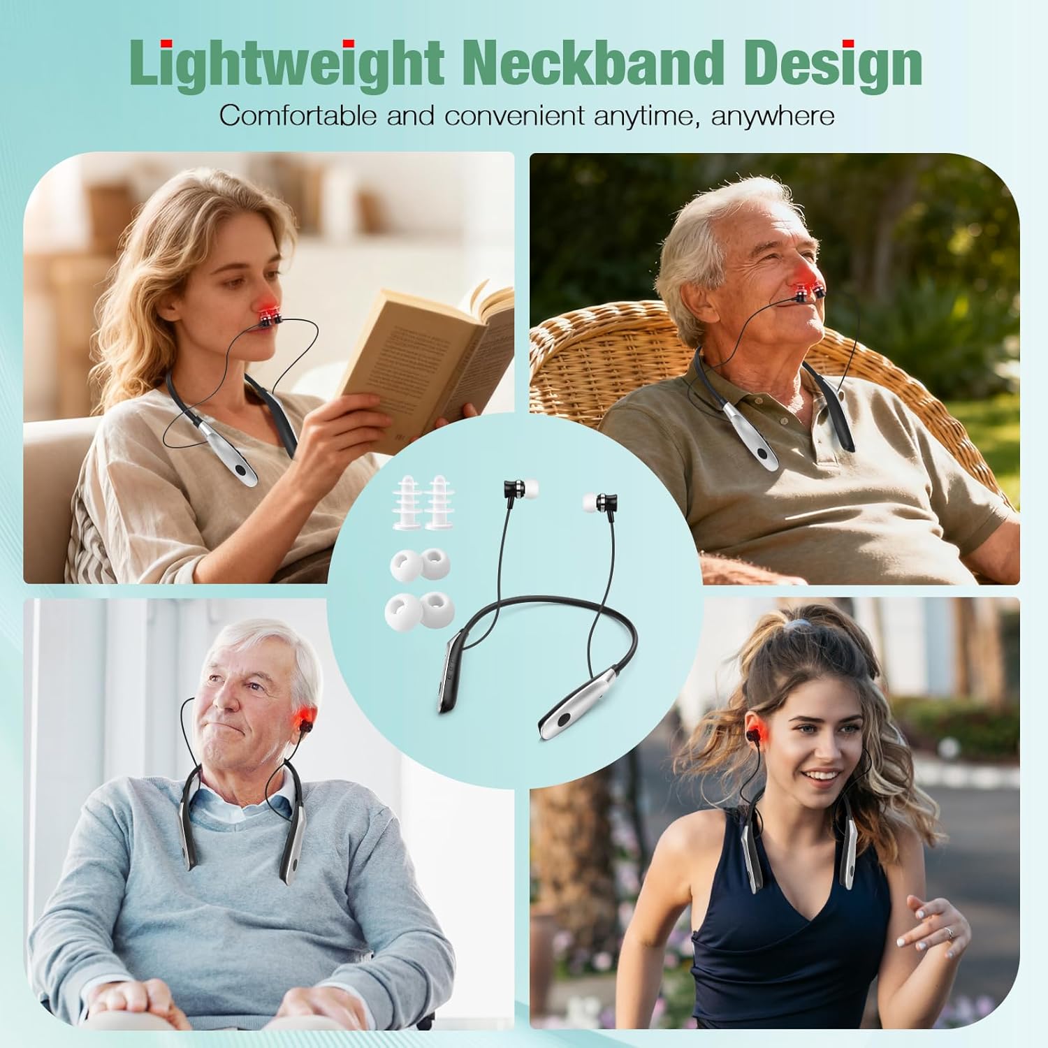 Upgraded 2-in-1 Red Light Wellness Device for Nose & Ear – 650nm LED Wearable with Red Light Therapy,Auto Timer, Supports Rechargeable,Ear Comfort,Daily Care