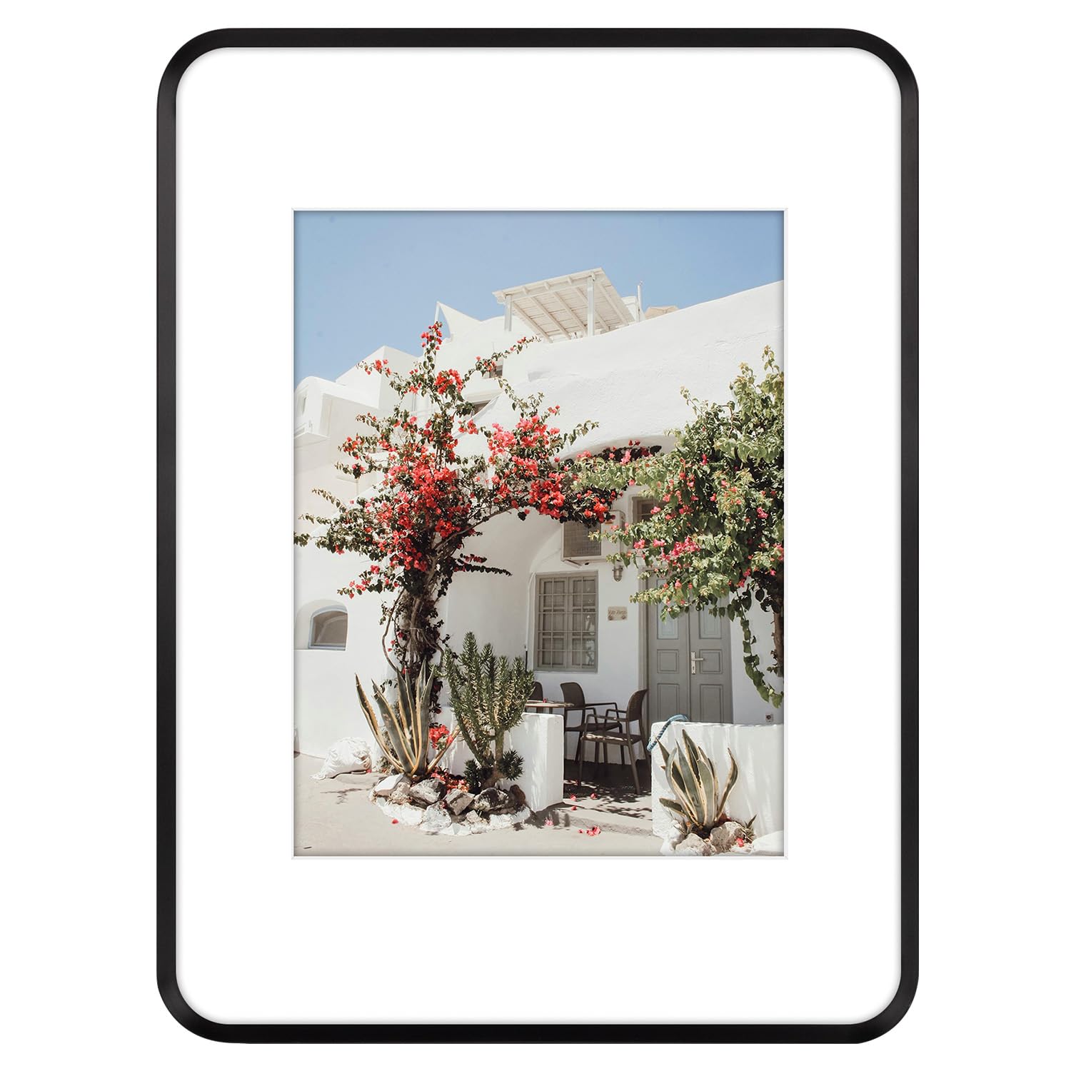 Golden State Art 12x16 Black Aluminum Picture Frame Mat for 8.5x11