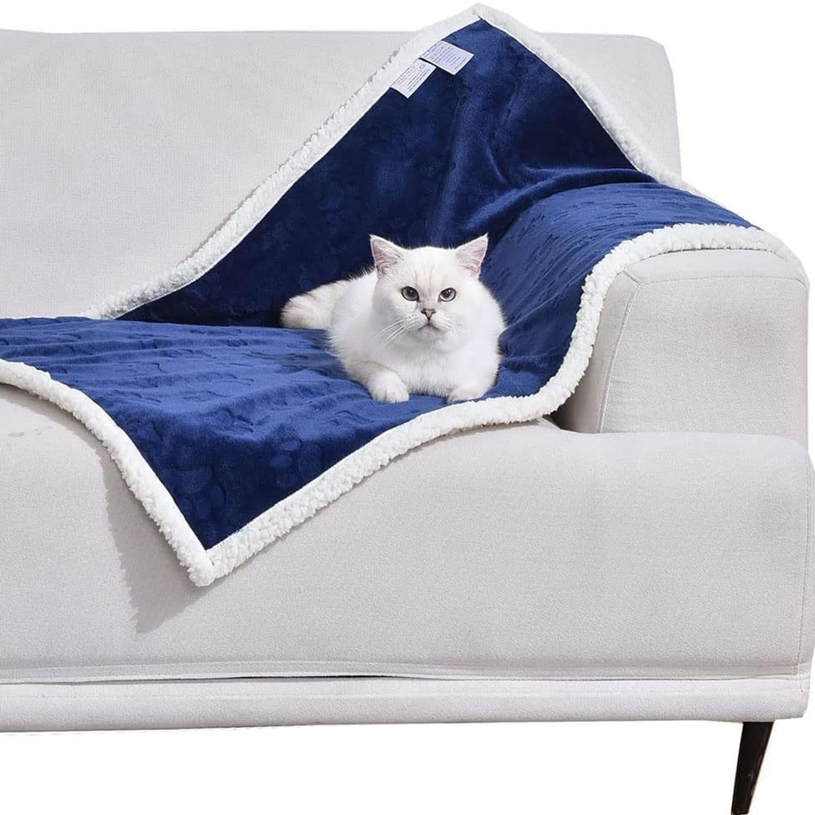 Manta Cálida para Perros Y Gatos Cama para Perros Reversible Colchón para Jaulas Manta para Mascotas Funda Y Protección para Muebles para Perros Gatos Conejos Y Otras Mascotas (Color : Blauw, Size :