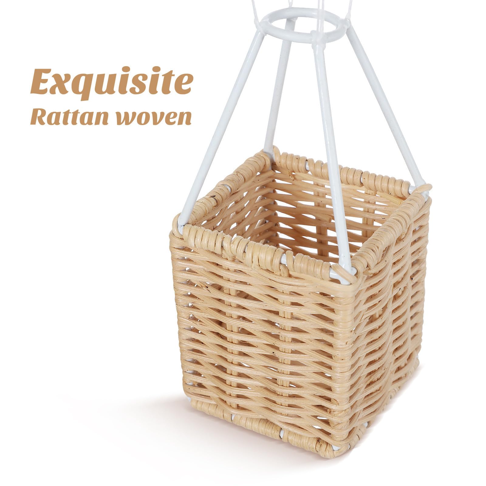1pieza Rattan-Woven Hot Air Balloon Decor para Home Crafts Photo Prop para Bodas Navidad y Fiesta Infantil
