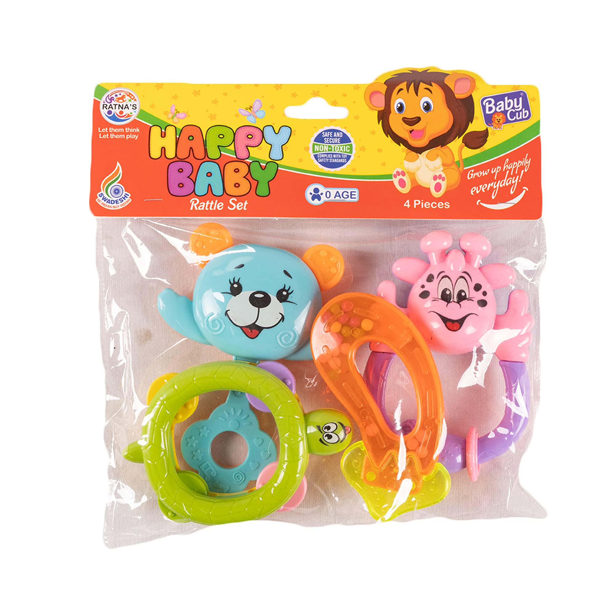 Colourful Rattle Set for Toddlers.Perfect Rattle Sets for Little Hands.Non Toxic|BPA Free|Certified as per Indian Standards (Happy Baby Rattle Set 4 Pieces) (B09644C8S5) Amazon Price History, Amazon Price Tracker