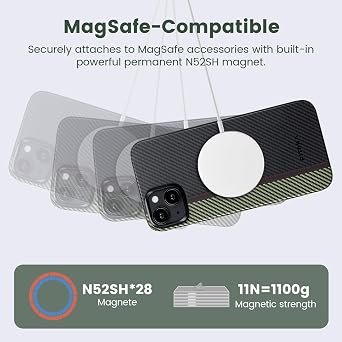 pitaka Case for iPhone 15 Plus Compatible with MagSafe, Slim & Light iPhone 15 Plus Case 6.7-inch with a Caseless Touch Feeling, 600D Aramid Fiber Made [Fusion Weaving MagEZ Case 4 - Overture]