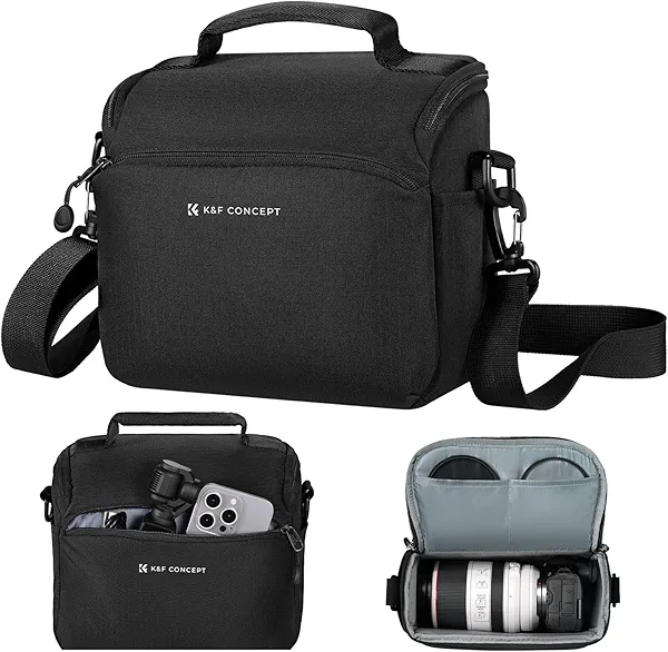 K&F Concept Camera Sling Bag Small Crossbody Camera Case DSLR/SLR/Cute Compact Shoulder Photography Bags for Photographers