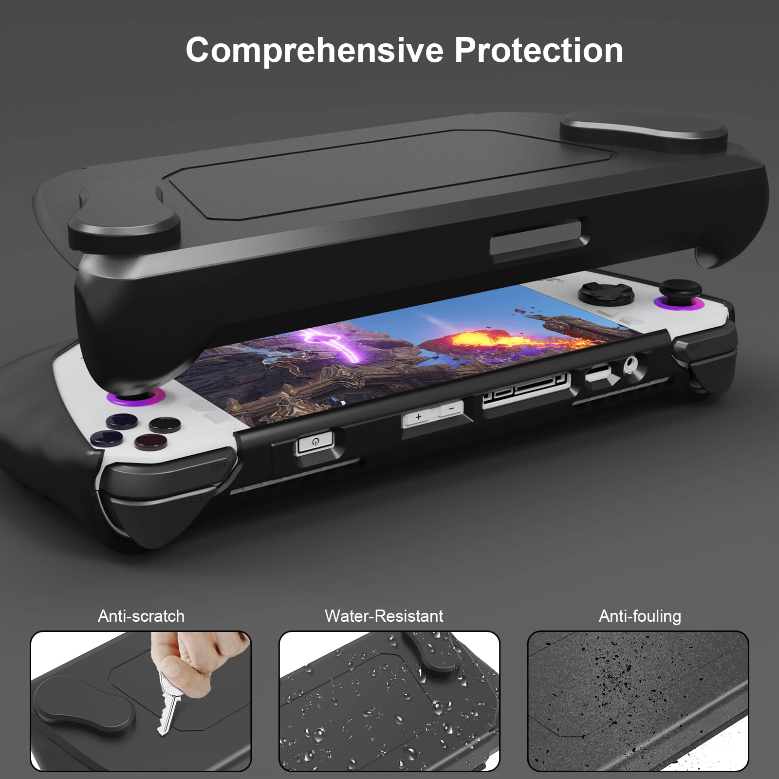 Coque de protection pour Asus ROG Ally avec support et coque avant amovible Accessoires ROG Ally Étui de protection et support en métal inclus