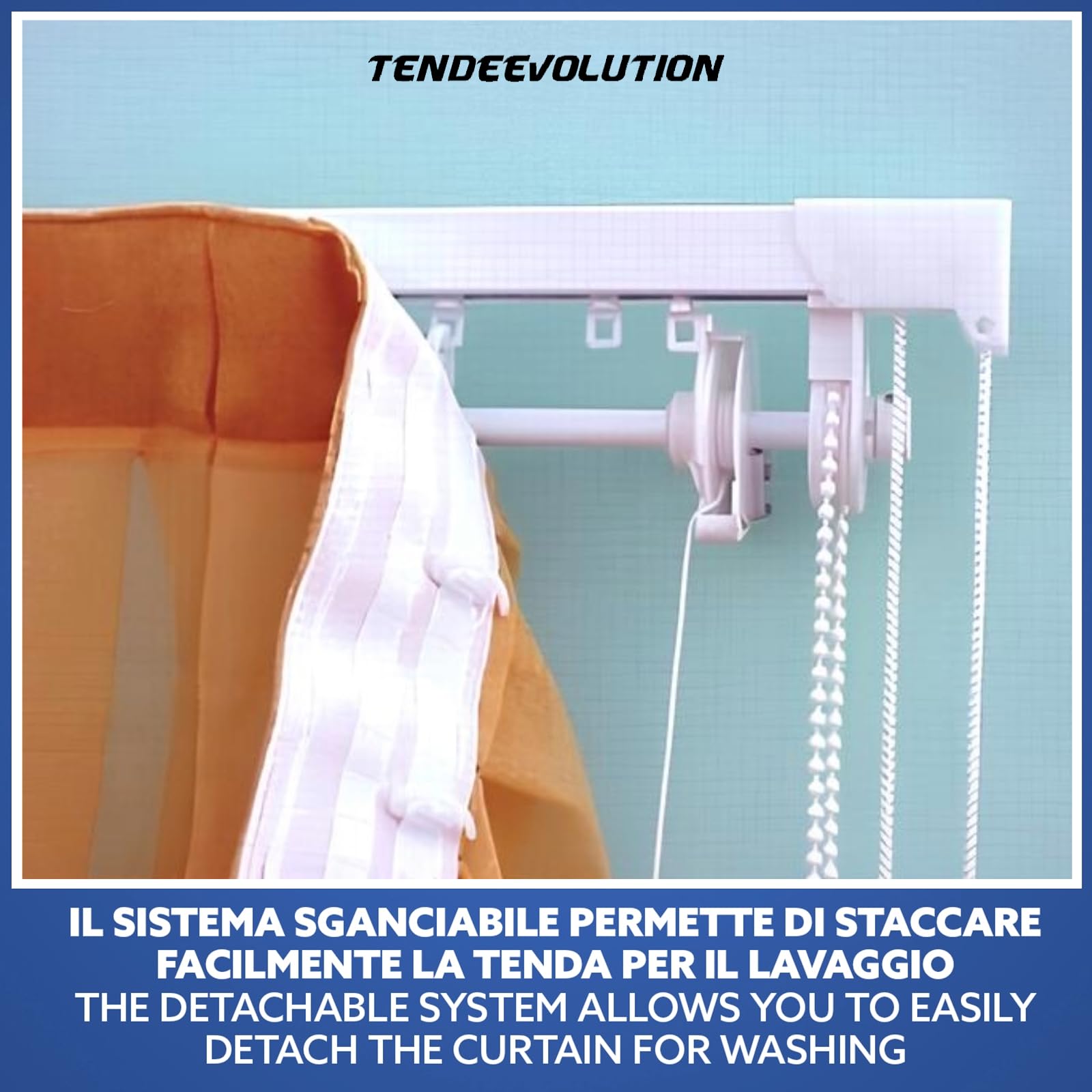 TENDEEVOLUTION Binario Tenda a Pacchetto per Interni in Alluminio 4 Calate con Doppio Movimento a Soffitto o Parete, Bastone Binario per Tende a Pacchetto Moderne, Steccate o in Tessuto (100 CM)