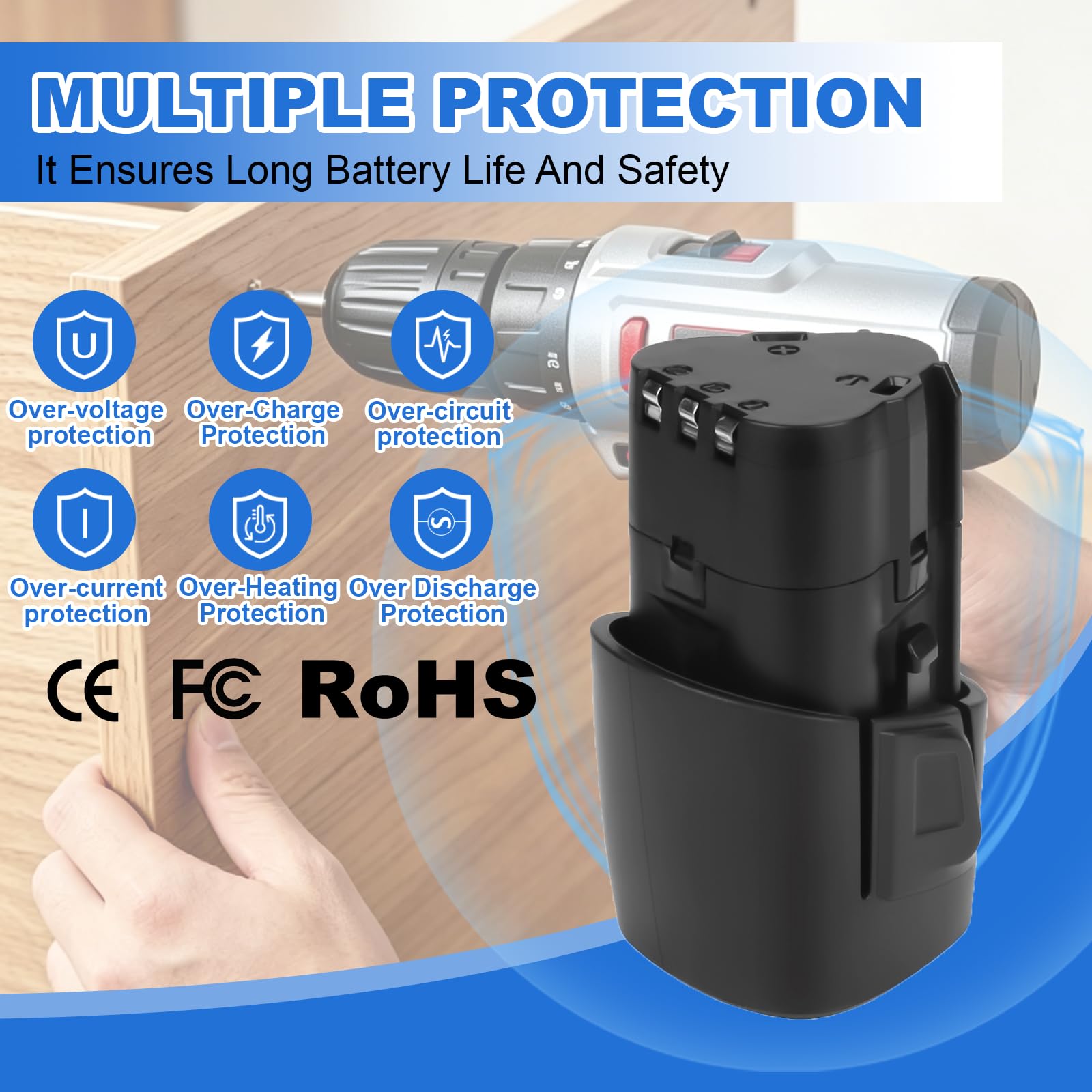 2X 10,8V 3500mAh Batterie de Rechange pour Stihl HSA 25