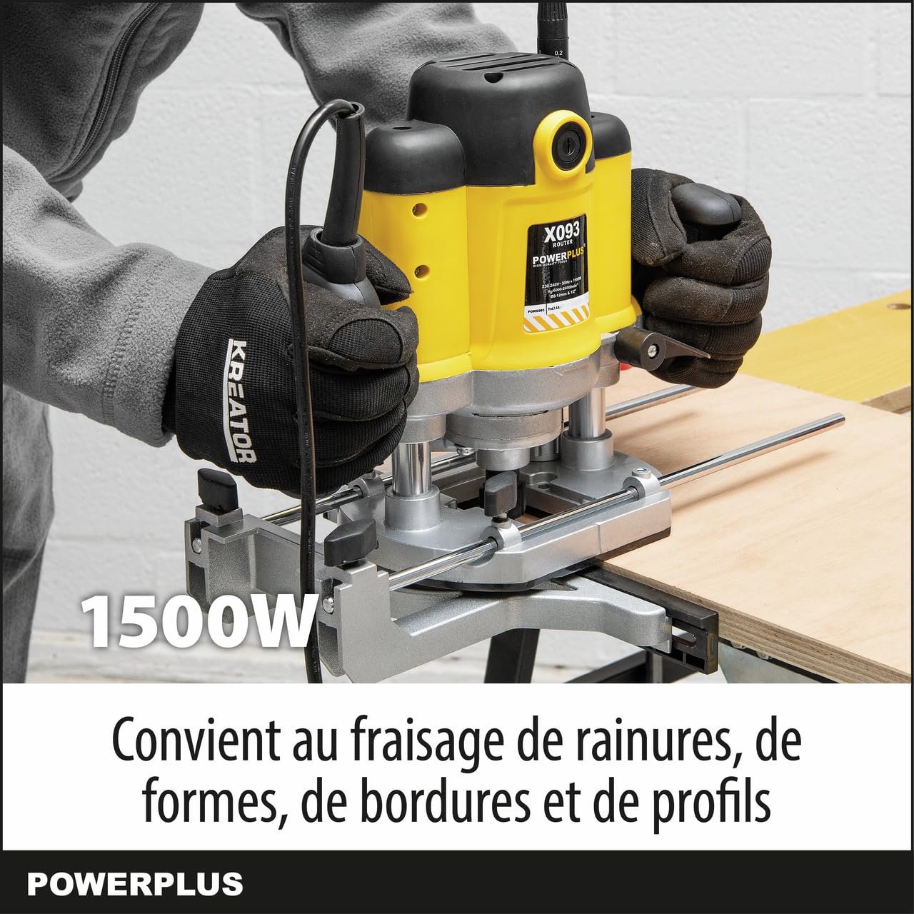 PowerPlus Défonceuse POWX093 - Défonceuse 1500w + 12 fraises