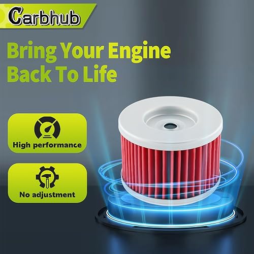 Miniatura 7 de Carbhub 10 filtros de aceite 400EX para Foreman 500 Rancher Pioneer Rubicon ATC250ES ATC350X TRX250 TRX300 TRX350 TRX400 TRX420 TRX450 TRX500 para