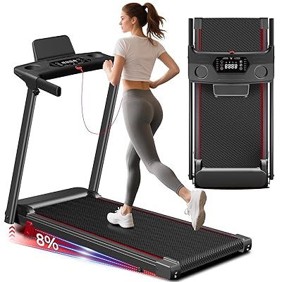 Treadmill with Incline 3-in-1 Portable Treadmills for Home Small, Incline Walking Pad Treadmill with Handle Bar, Walking Pad Foldable with 3.0HP Quiet Brushless, LED Dispay, 300LBS Capacity