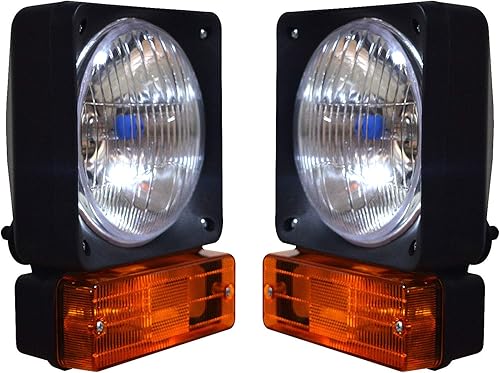 Retroexcavadoras Cargadoras Faro JCB Piezas Montaje ÁmbarTransparente Lente faro con bombillas de 12 V Compatible para JCB 2CX 3C 3XC 4CX