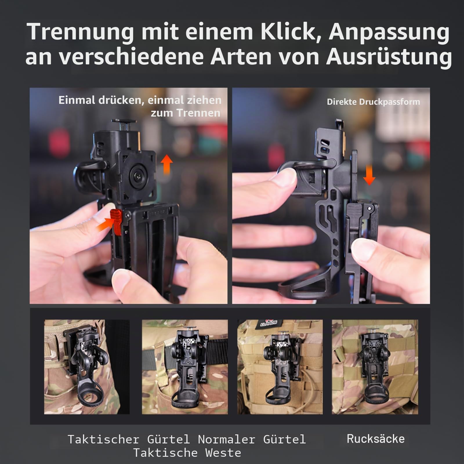 KLARUS AH3 Taschenlampenholster, Taktische Gürteltasche für Polizei, Sicherheitsdienste, Techniker und Outdoor-Fans