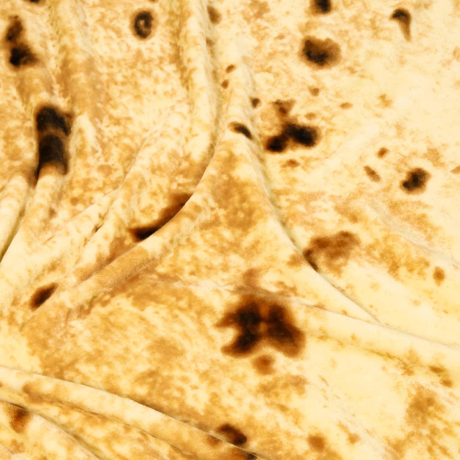 Yellow Round Fleece Tortilla Blanket for Pets and Kids