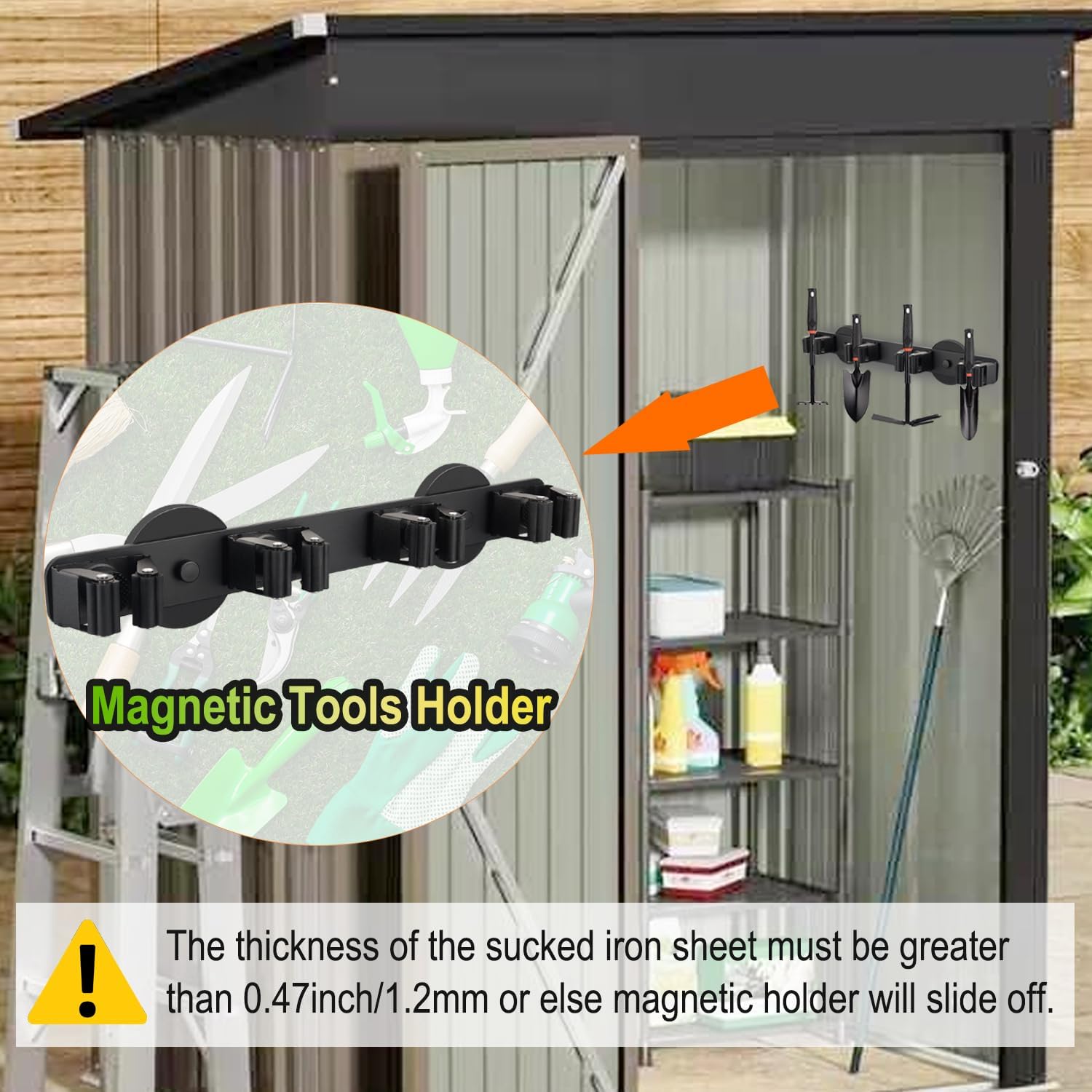 強力な磁気モップほうきホルダー、冷蔵庫用高耐久磁気モップハンガー、マグネット壁取り付けほうきホルダー、クリーニングツール用滑り止め収