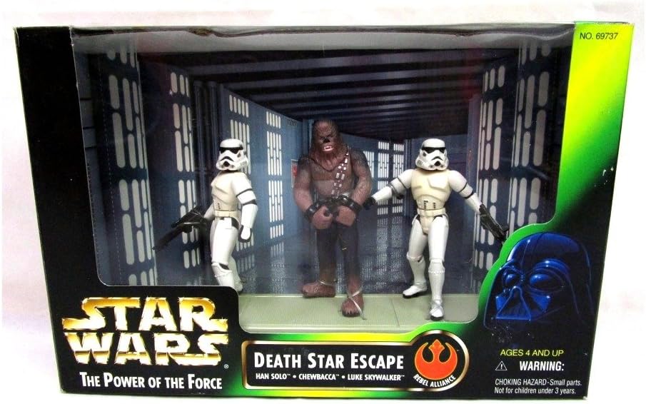 Star Wars: Power of the Force Han and Luke in Stormtrooper Disguise with Chewbacca as Prisoner Cinema Scenes Death Star Escape Action Figure Multi-Pack