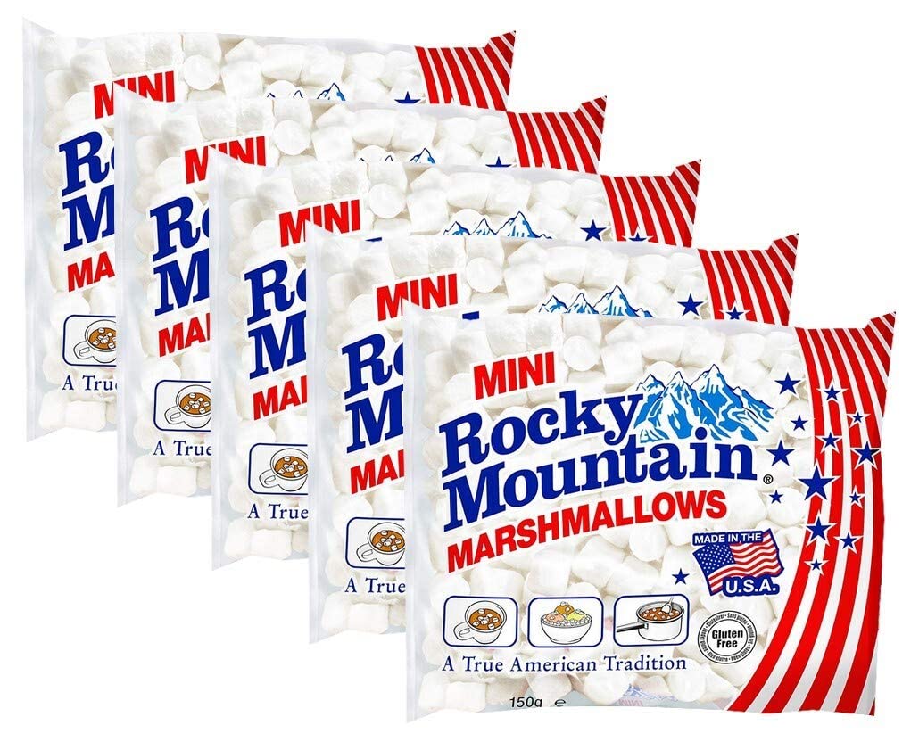 Rocky Mountain - Mini malvaviscos originales – 150 g, 5 unidades (5 x 150 g).