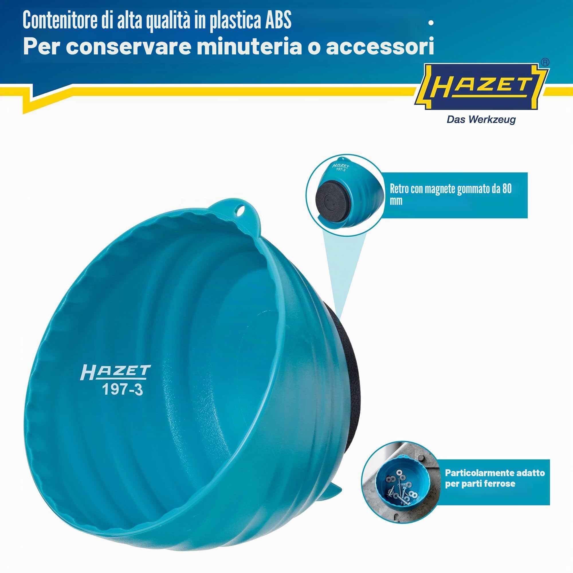 Hazet 197-3 Scodella Magnetica150 Mm, Argento