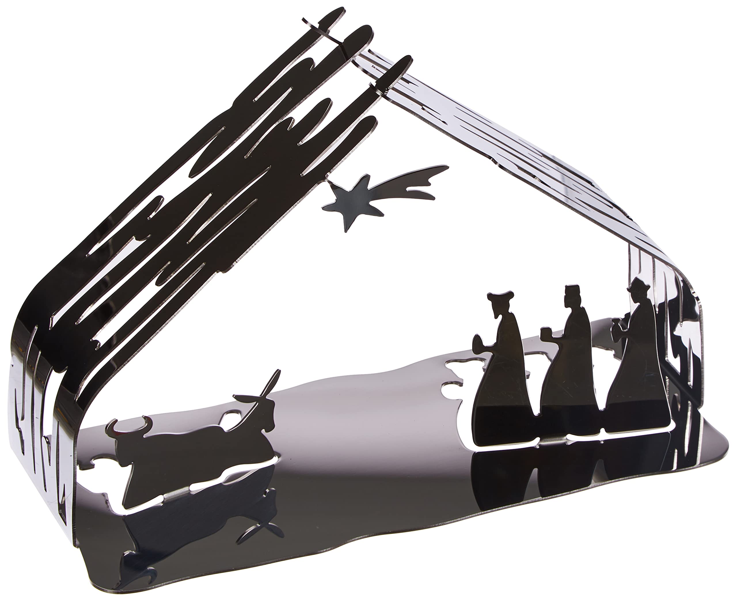 Alessi Bark Crib BM09 - Presepe di Design in Acciaio Inossidabile con Particolari Dorati, Lucido