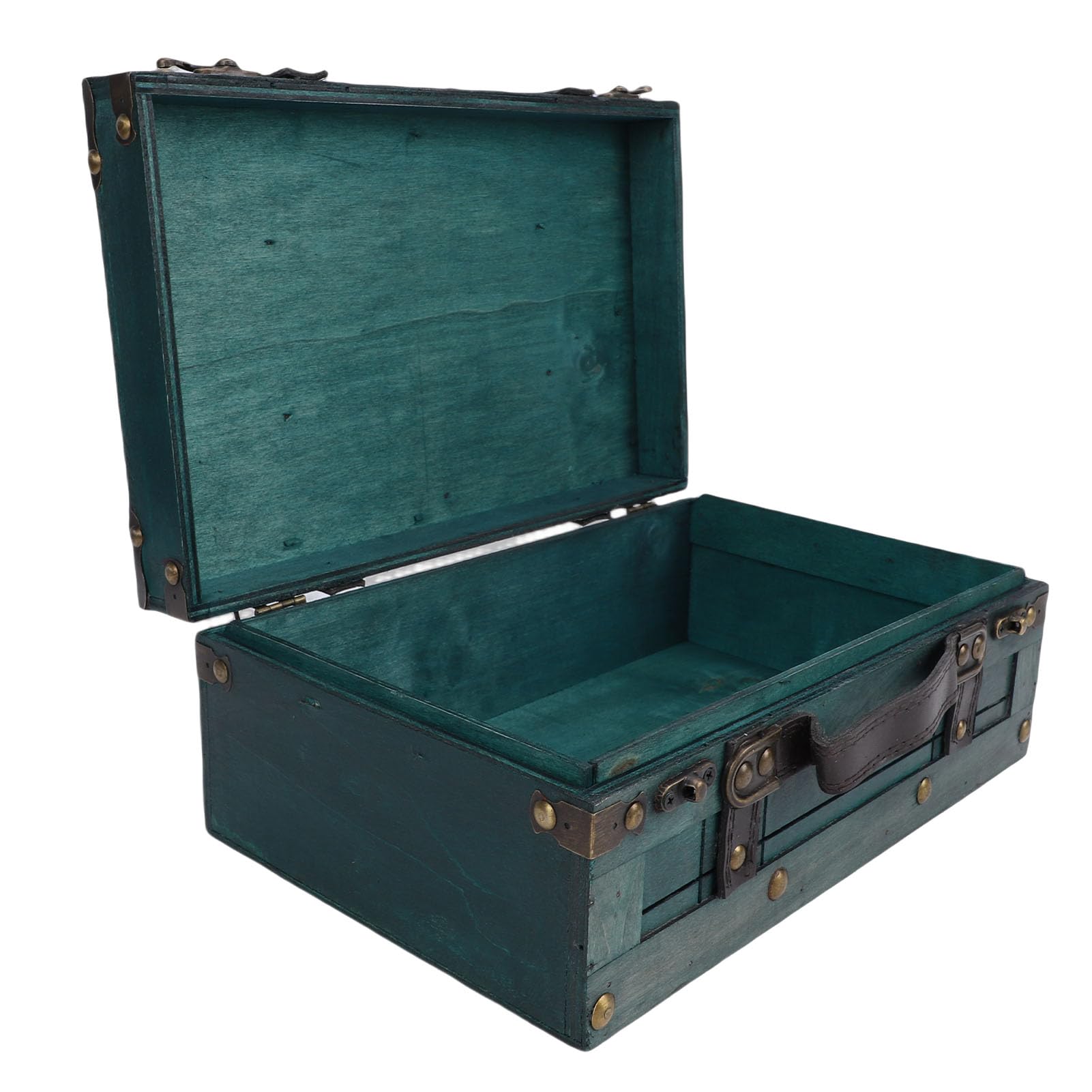 LICAEVEY Vintage Cassapanca in Legno Retrò con Coperchio (1624C-01 Green)