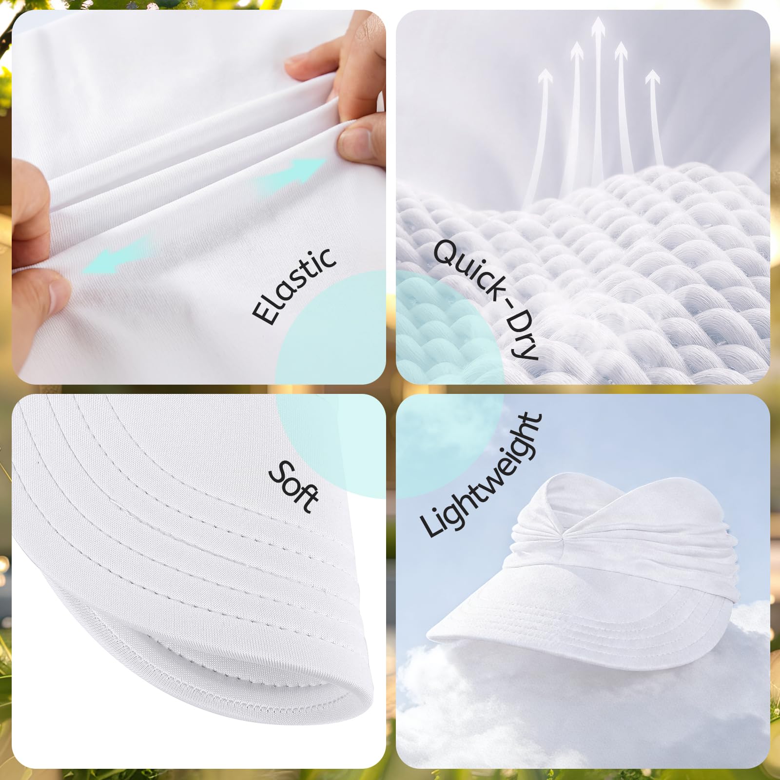 Sombreros de sol para mujer con protección UV, visera de ala ancha, sombreros de verano con cola de caballo, marino, One Size, marino, talla única