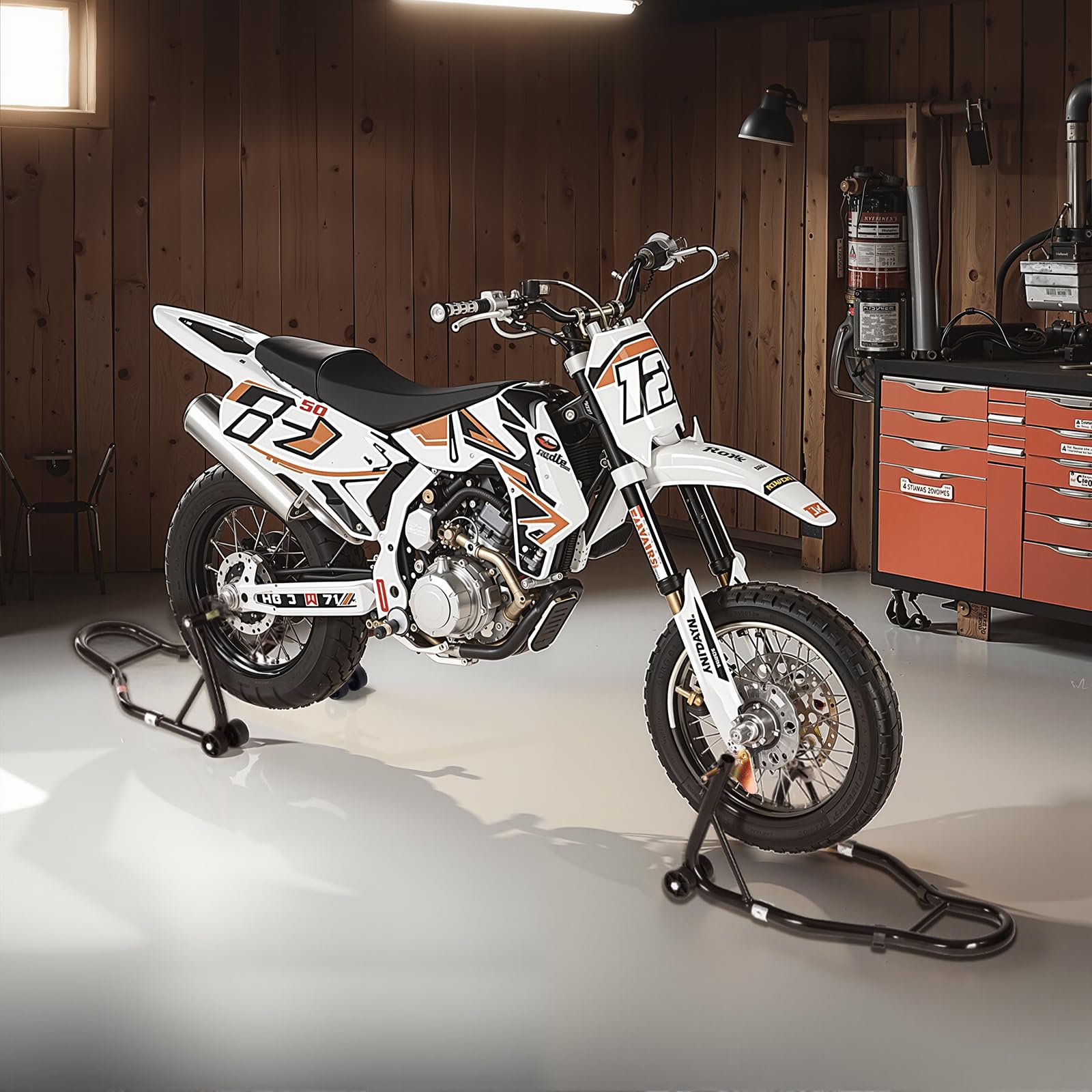 VEVOR Elevador de Caballete para Motocicleta, Capacidad de 500 kg, Soporte de Doble Horquilla para Rueda Delantera, Compatible con Yamaha, Honda y Suzuki, Negro. 770 x 590 x 350 mm