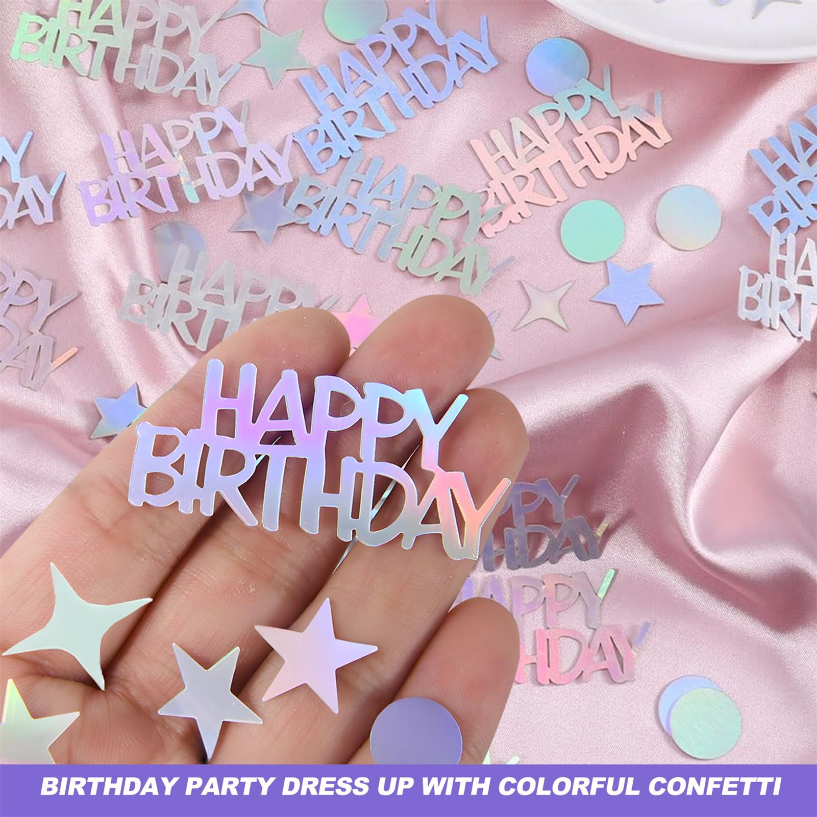 MARFOREVER Confettis Dorés à Paillettes « Happy Birthday