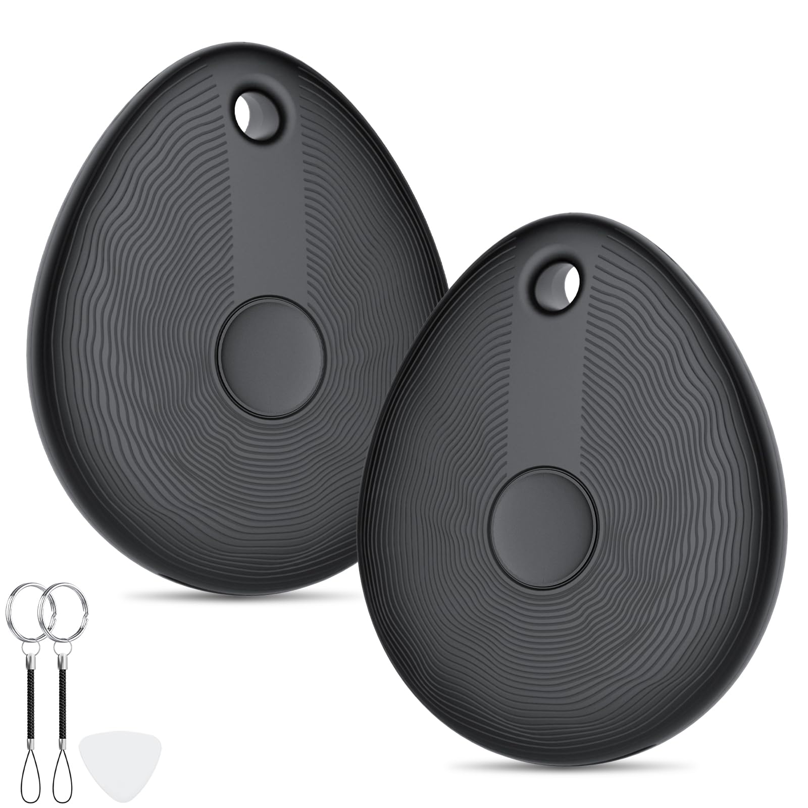 Traceur Tag Compatible avec l'app Apple Localiser (Uniquement iOS),2 Pcs/Noir