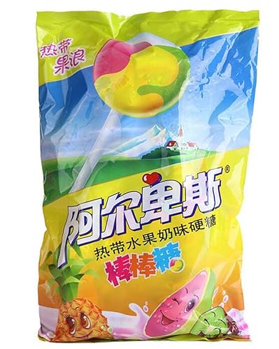 Especialidad de Shangai Alpes Bufandi o Alpenliebe Lollipop Hard Candy 200g7.1oz (frutas tropicales) disponible en Yaxa Colombia