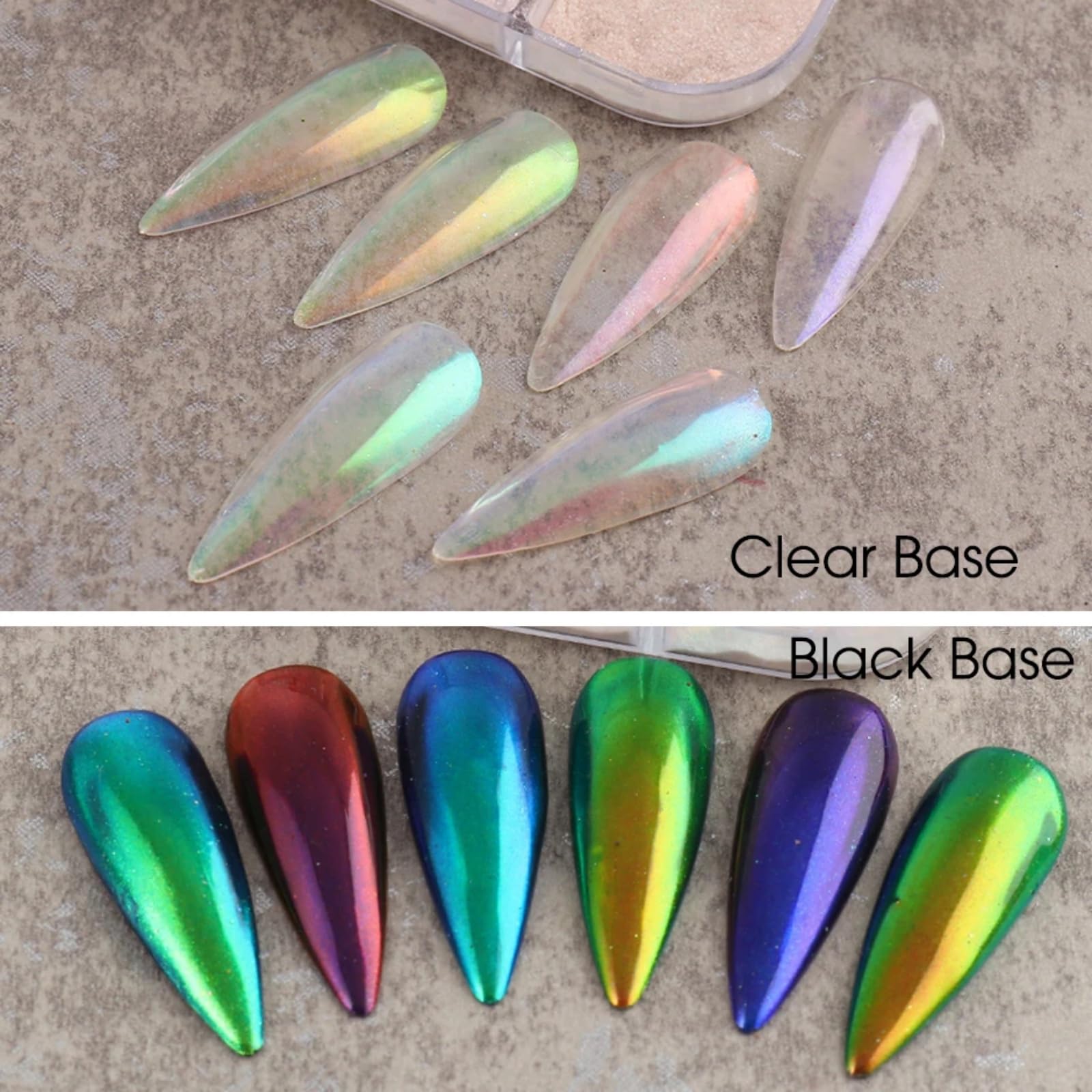 Biały perłowy puder do paznokci z brokatem Aurora Ice Shimmer Chrome Pigment Powder 6 kolorów Laser Holograficzny Nail Powder