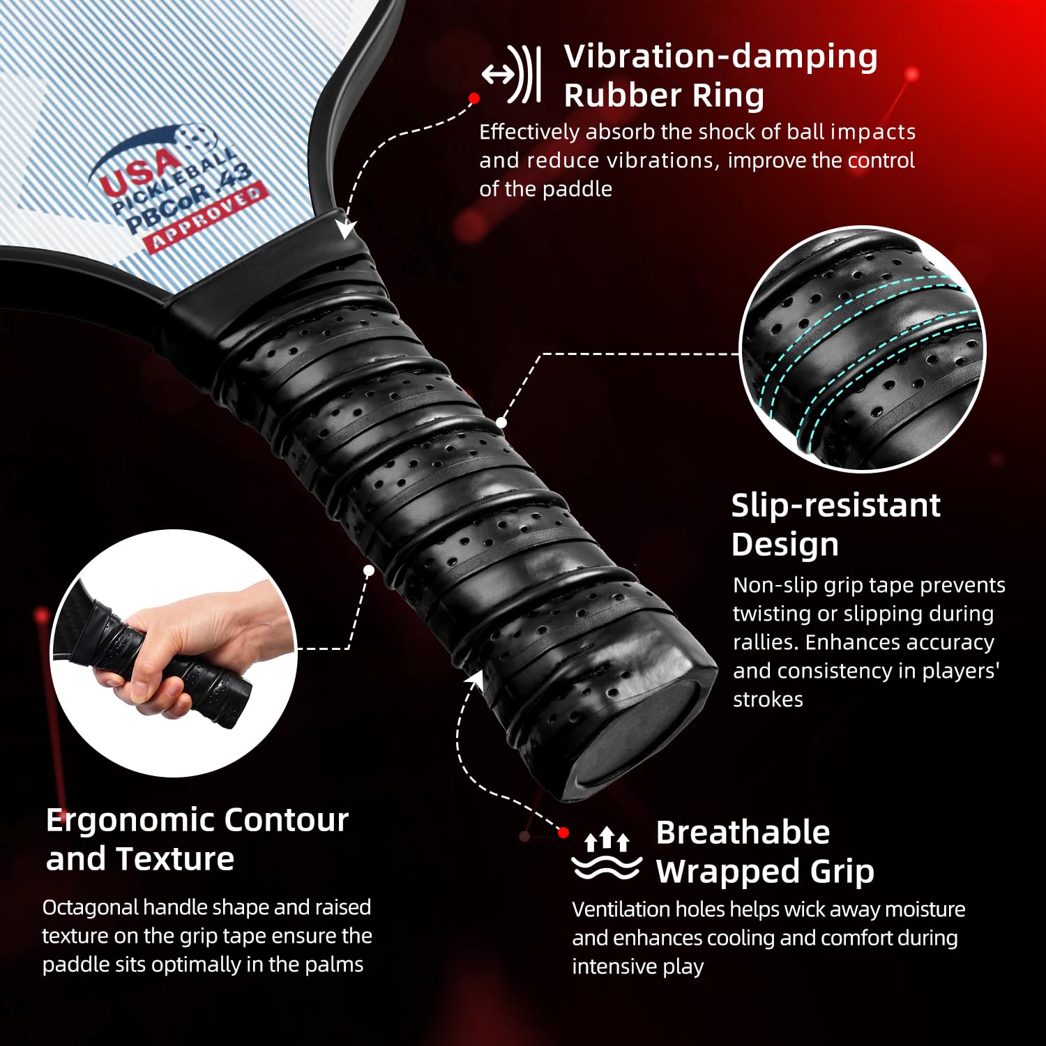 Amazon.co.jp: BAGAIL ピックルボールパドル USAPA承認