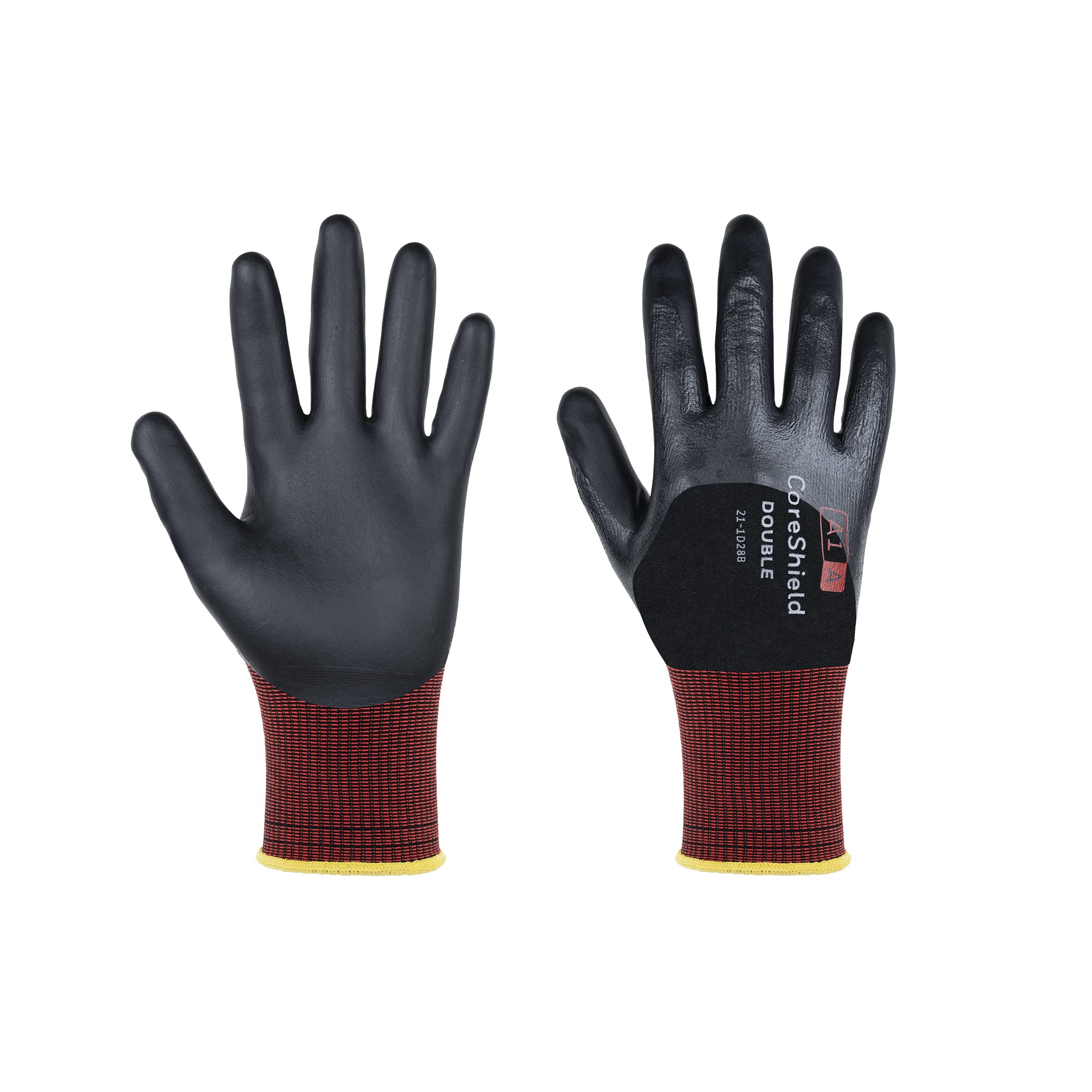 Honeywell CoreShield™ Double Palm Coated Cut Protective Gloves 21-1D28B, Cut Level A1/A, Breathable, Antimicrobial Properties, Food Contact Certified, Size 10/XL, 21-1D28B-10/XL (BAG with 10 Pairs)