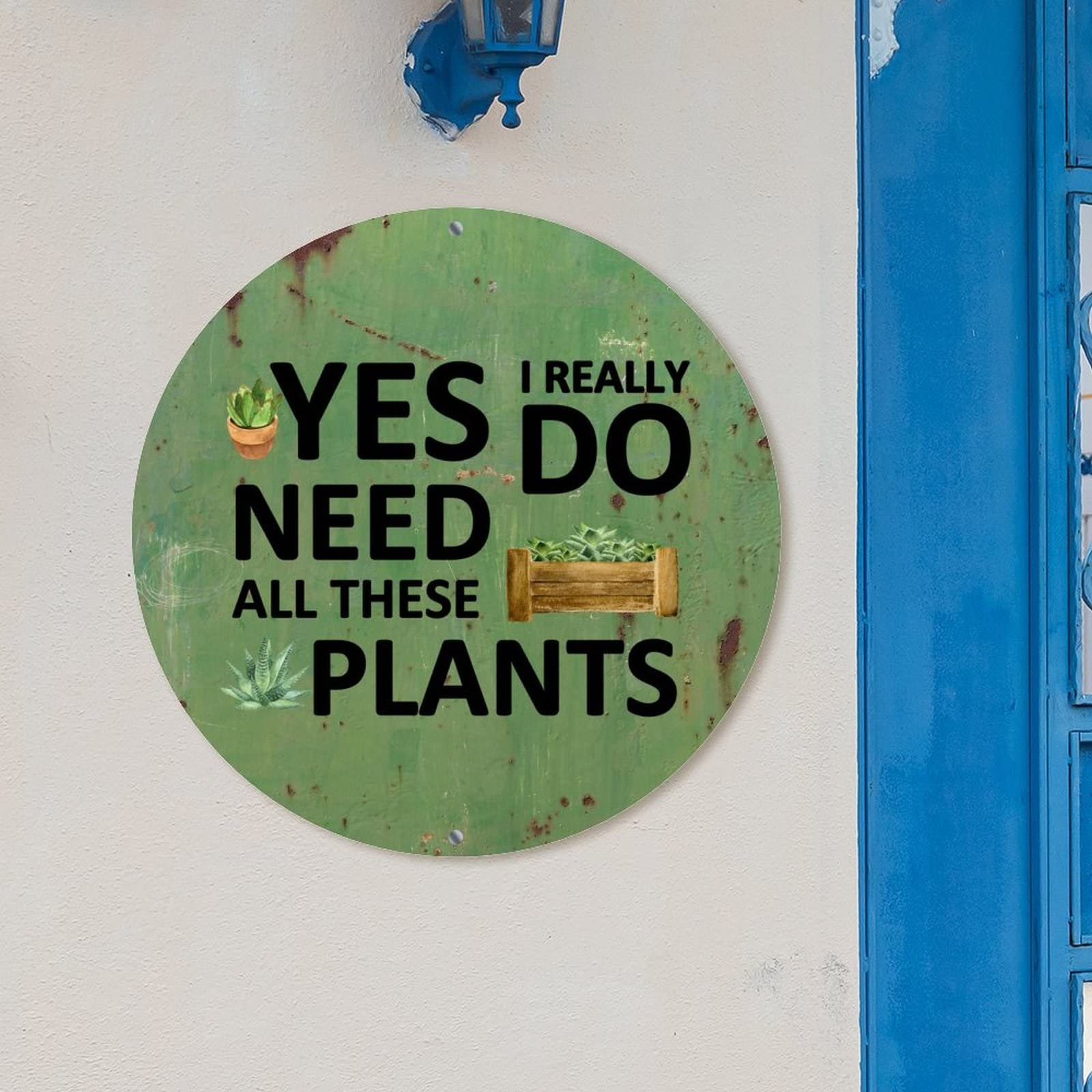 LittleGrove Seeds Cartel De Metal Con Diseño De Cactus Suculentas, Con Texto En Inglés "Yes I Really Do Need All These Plants", Letrero De Metal Para Cultivador, Jardinero, Vintage, Arte De