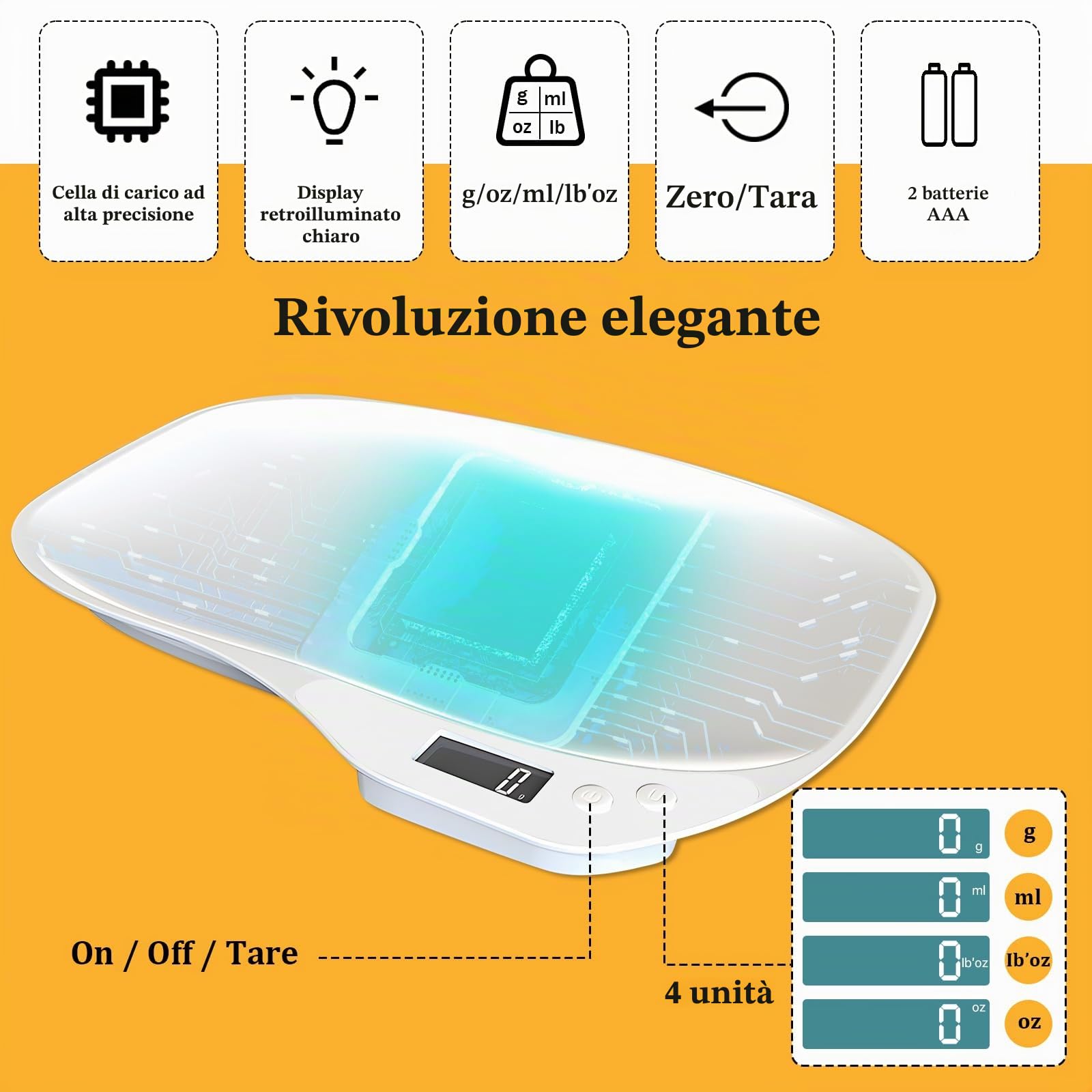 Bilancia per animali di piccola taglia, 15 kg (± 1 gram), bilancia digitale per gatti LCD con 4 modalità di pesatura (kg/oz/lb/ml), piccola bilancia digitale per animali domestici, cucina (36 x 26 cm