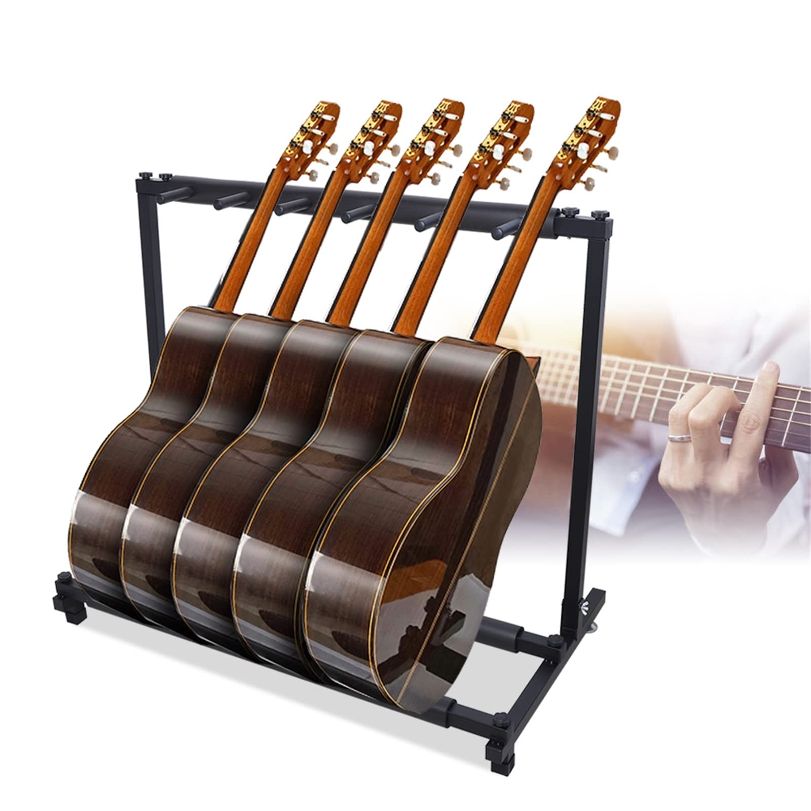 Supporto Chitarra 5 Posti - Structure In Ferro Con Protezioni Gomma Per Chitarre E Bassi - Foto 12