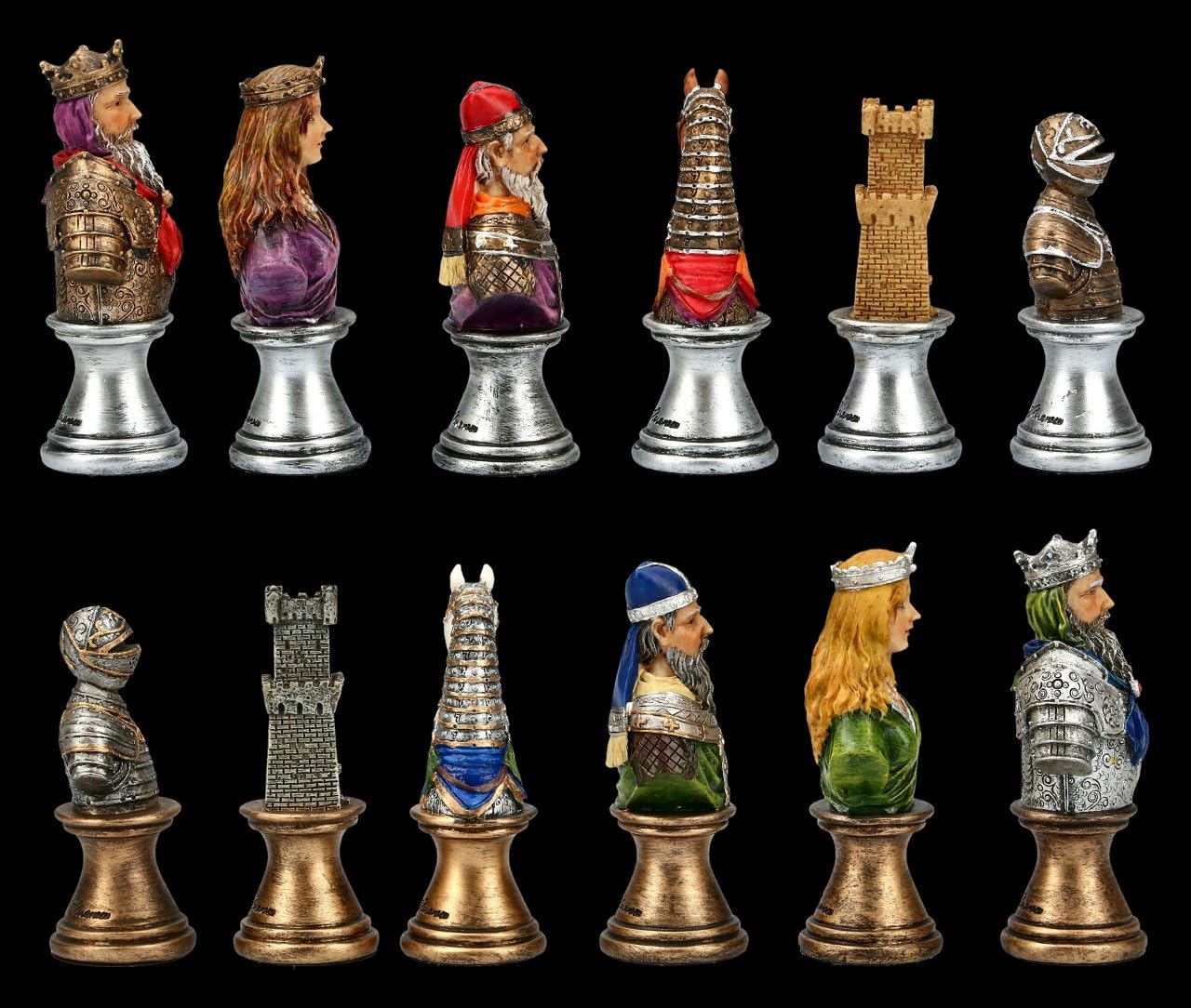 Veronese - Figuras de ajedrez medieval (32 figuras de hasta 7 cm de altura)