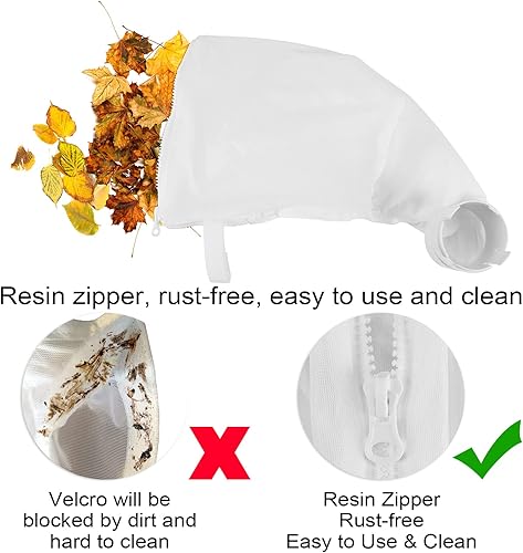 Miniatura 5 de 360 y 380 - Bolsas de repuesto para limpiador de piscinas Polaris Bolsa de filtro multiusos con cremallera, paquete de 2 unidades, color blanco