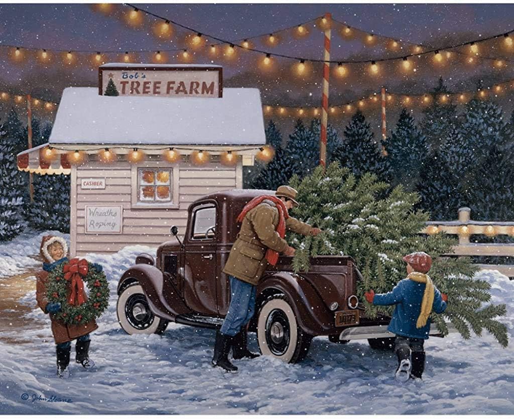 Bits and Pieces - 500 Piece Jigsaw Puzzle for Adults - Tree Farm - 500 pc Christmas, Holiday Jigsaw by Artist John Sloane